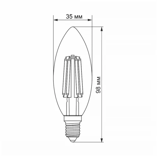 LED Bulb VIDEX Filament C37F 6W E14 4100K