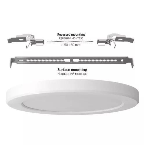 LED Ceiling Light VIDEX DL6R 18W 3000K-4000K-65000K 230V White