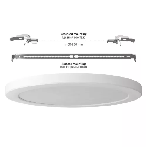 LED Ceiling Light VIDEX DL6R 24W 3000K-4000K-65000K 230V White