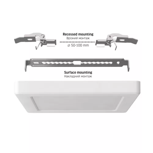 LED Ceiling Light VIDEX DL6S 12W 3000K-4000K-65000K 230V White
