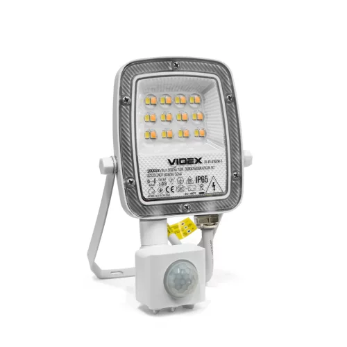 LED Floodlight with motion sensor VIDEX-FLOOD-LED-F5-PIR-10W-CCT
