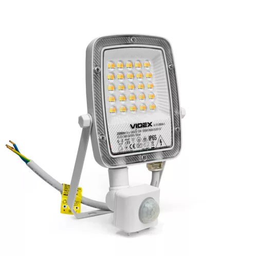 LED Floodlight with motion sensor VIDEX-FLOOD-LED-F5-PIR-20W-CCT