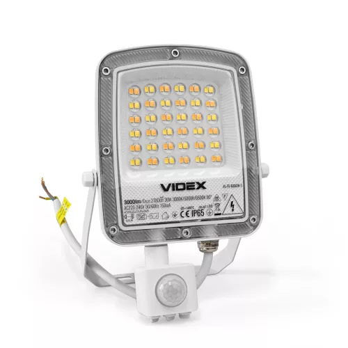 LED Floodlight with motion sensor VIDEX-FLOOD-LED-F5-PIR-30W-CCT