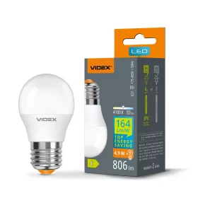 LED bulb VIDEX G45h 4.9W E27 4100K