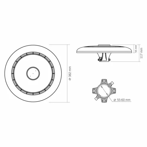 LED Park Light VIDEX VL-SLP01-120B IP65 120W 230V