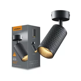 Wall and ceiling spotlight luminaire VIDEX-GU10-GRANT-BLACK