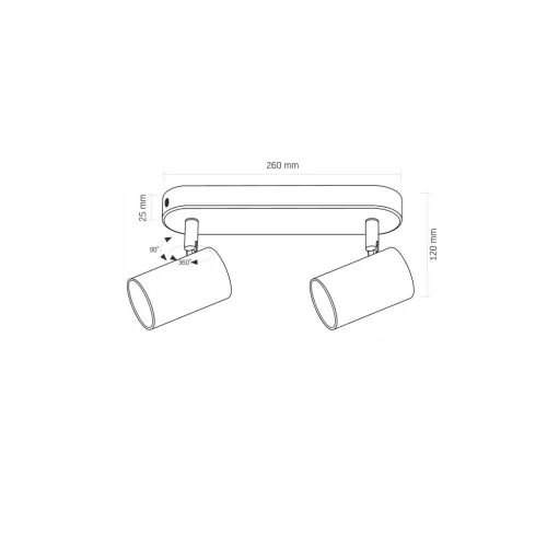 Wall and ceiling spotlight luminaire VIDEX for 2xGU10 lamp VL-SPF05B-BPB