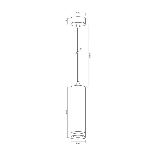 Pendant spotlight luminaire VIDEX-GU10-TATUM-BLACK
