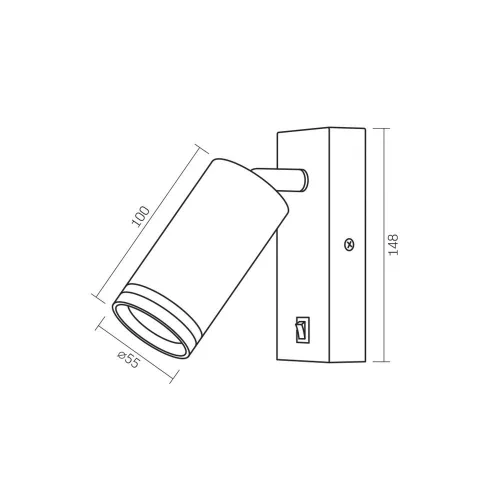 Wall-mounted spot luminaire VIDEX-GU10-KENT-BLACK