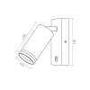 Wall-mounted spot luminaire VIDEX-GU10-KENT-WHITE