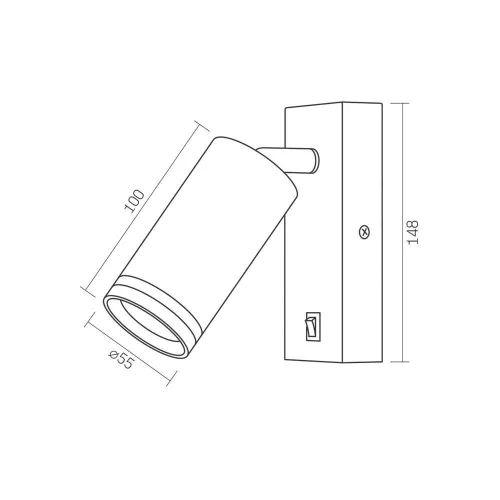 Wall-mounted spot luminaire VIDEX-GU10-KENT-WHITE