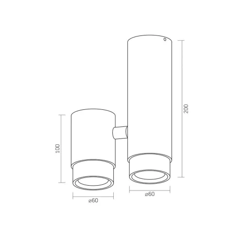 Ceiling spotlight luminaire VIDEX-2XGU10-ARIZA-WHITE