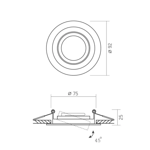 Recessed spotlight luminaire VL-SPF08R-B