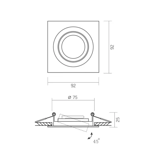Recessed spotlight luminaire VL-SPF08S-B
