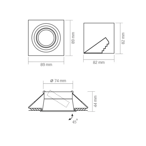 Recessed spotlight luminaire VL-SPF09S-B