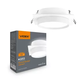 Recessed spotlight luminaire VIDEX for GX53 lamp VL-SPF33S-W