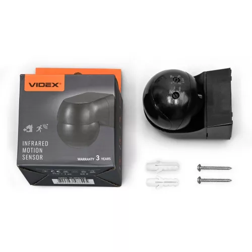 PIR motion and light sensor VIDEX VL-SPW11B 800W IP44 Black