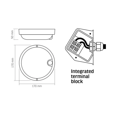 LED Bulkhead Light with motion detector VIDEX-BULKHEAD-LED-PIR-KIRA-11W-NW