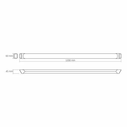 LED Batten Light VIDEX 72W 1.2Ě 5000K 8000Lm Black