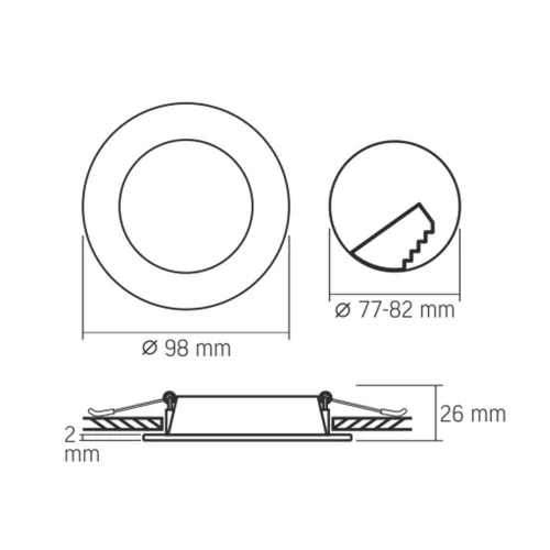 LED Downlight Fixture VIDEX-DOWNLIGHT-LED-DLBR-044-4W-NW