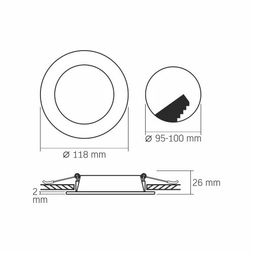 LED Downlight Fixture VIDEX-DOWNLIGHT-LED-DLBR-064-6W-NW