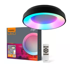   LED DIMMABLE PENDANT LUMINAIRE WITH REMOTE CONTROL VIDEX-LED-EDGE-RC-RGB-72W-BLACK