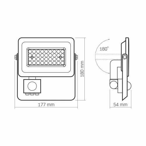 LED Floodlight VIDEX-FLOOD-LED-PIR-LUCA-30W-NW