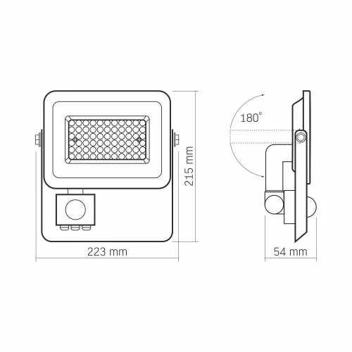 LED Floodlight VIDEX-FLOOD-LED-PIR-LUCA-50W-NW