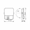 LED Floodlight with motion sensor VIDEX-FLOOD-LED-F3-PIR-20W-5K