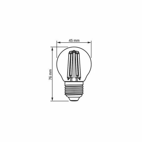 LED Bulb VIDEX-E27-G45-6W-FIL-AMBER-WW