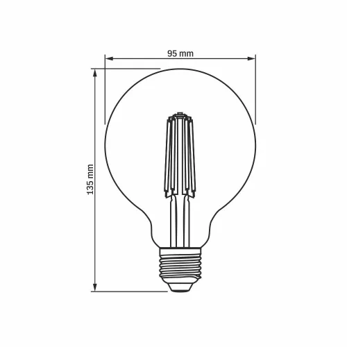 LED Bulb VIDEX-E27-G95-7W-FIL-DIM-NW