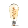 LED Bulb VIDEX-E27-ST64-4W-FIL-DIM-SPIRAL-AMBER-WW