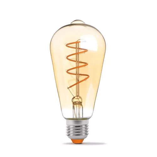 LED Bulb VIDEX-E27-ST64-4W-FIL-DIM-SPIRAL-AMBER-WW