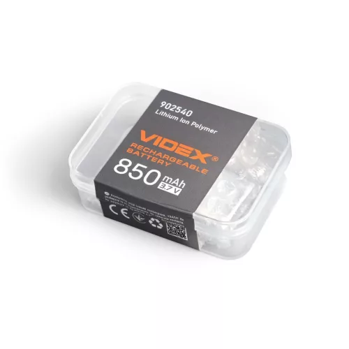 RECHARGEABLE Battery Videx Li-pol VLF-B902540-85 850mAh