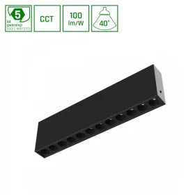   GRID S OPRAWA NATYNKOWA 12W CCT 230V 40st IP20 222x26x60mm CZARNY 5 LAT GW. SPECTRUM