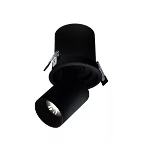   IN OUT - MODEL M - süllyezetett DOWNLIGHT, ADJ. EXTENSION AND DIRECTION 12W 36DEG 100X110 MM, Fekete
