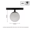 SYSTEM SHIFT - GLOBE, SPHERE TRACK LIGHT 100X148MM 5W 165DEG BLACK 5Y WARRANTY