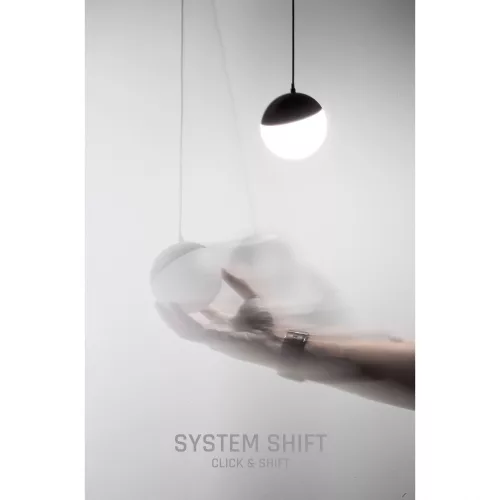 SYSTEM SHIFT - GLOBE P SUSPENDED SPHERE TRACK LIGHT 100MM (850MM CABLE) 5W 165DEG BLACK 5Y WARRANTY