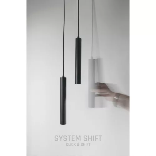 SYSTEM SHIFT - HANGIT SUSPENDED TRACK LIGHT 40X297 (935MM CABLE) 12W 25DEG BLACK 5Y WARRANTY