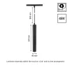 SYSTEM SHIFT - HANGIT SUSPENDED TRACK LIGHT 40X297 (935MM CABLE) 12W 25DEG BLACK 5Y WARRANTY