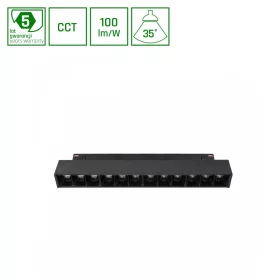   SYSTEM SHIFT CCT- GRID S TRACK LIGHT 220X23X42 12W 40DEG BLACK CCT SWITCH 5Y WARRANTY