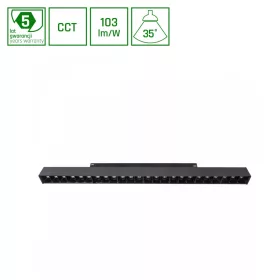   SYSTEM SHIFT CCT- GRID L TRACK LIGHT 440X23X42MM 22W 40DEG BLACK CCT SWITCH 5Y WARRANTY