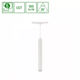   SYSTEM SHIFT CCT- HANGIT SUSPENDED TRACK LIGHT 40X297 (900MM CABLE) 12W 25DEG WHITE CCT SWITCH 5Y WARRANTY