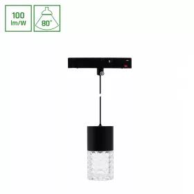   SYSTEM SHIFT BASIC - HANGIT CRYDEGAL LUMINAIRE SUSPENDED 55X110MM (1100MM WIRE) 6W 3000K BLACK