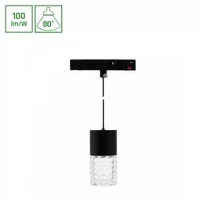   SYSTEM SHIFT BASIC - HANGIT CRYDEGAL LUMINAIRE SUSPENDED 55X110MM (1100MM WIRE) 7W 4000K BLACK