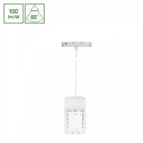   SYSTEM SHIFT BASIC - HANGIT CRYDEGAL LUMINAIRE SUSPENDED 55X110MM (1100MM WIRE) 7W 4000K WHITE