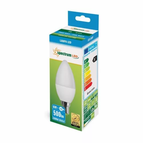 LED CANDLE C37 E-14 230V 6W CW SPECTRUM