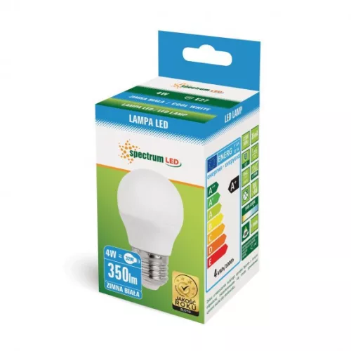 E27 LED-fényforrás, 4 W, Hideg fehér