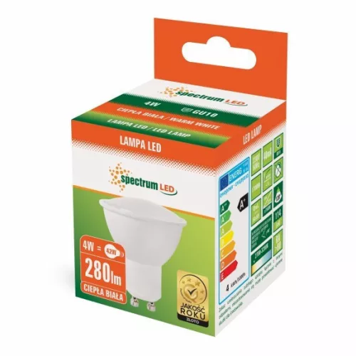 LED GU10 230V 4W SMD WW WITH MILKY COVER SPECTRUM