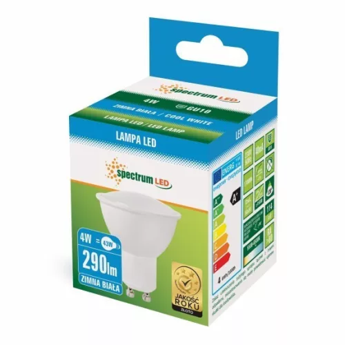 LED GU10 230V 4W SMD NW WITH MILKY COVER SPECTRUM